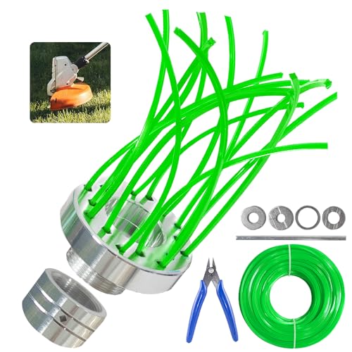 HEYIDAMAI Unkrautbürste für Freischneider, Unkrautbürste für Motorsense Aluminium, Rasentrimmer Unkrautbürste, Universal Wildkrautbürste, inkl 30m Nylon Faden Wildkrautbürste & Freischneider Zubehör HEYIDAMAI Unkrautbürste für Freischneider, Unkrautbürste für Motorsense Aluminium, Rasentrimmer Unkrautbürste, Universal Wildkrautbürste, inkl 30m Nylon Faden Wildkrautbürste & Freischneider Zubehör