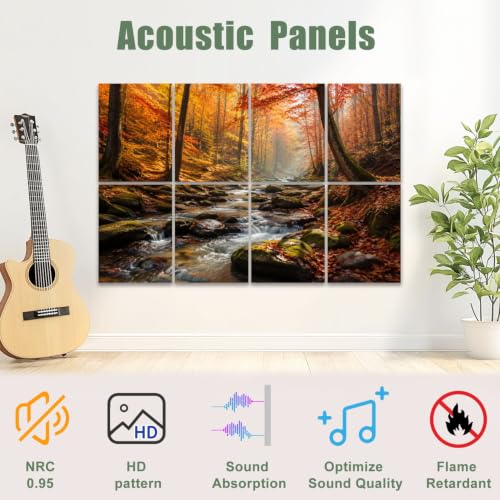 8 Pack Paneles Acústicos Artísticos de Absorción de Sonido Decorativos con Adhesivo para Estudios y Oficinas Tamaño 48"x32" miniatura 3