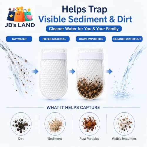 Image of Universal Faucet Water Filter Cotton Bags, 40 Pack + 4 Securing Straps