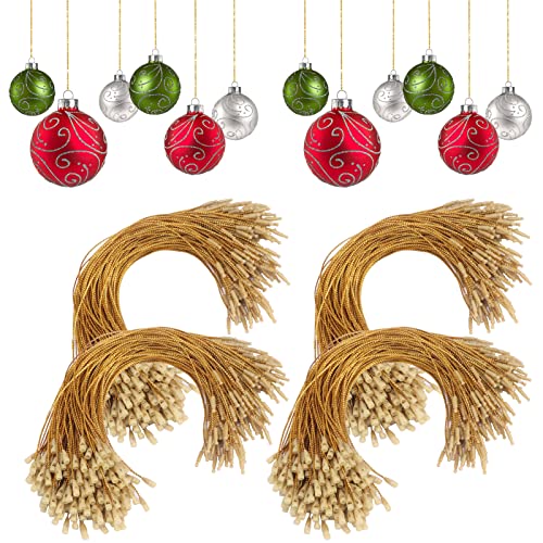 EXYGLO 400 Stück goldene Weihnachtsschmuck-Haken zum Aufhängen für Weihnachtsbaumschmuck, wiederverwendbares Band auf Geschenkverpackung, 19,1 cm Cover