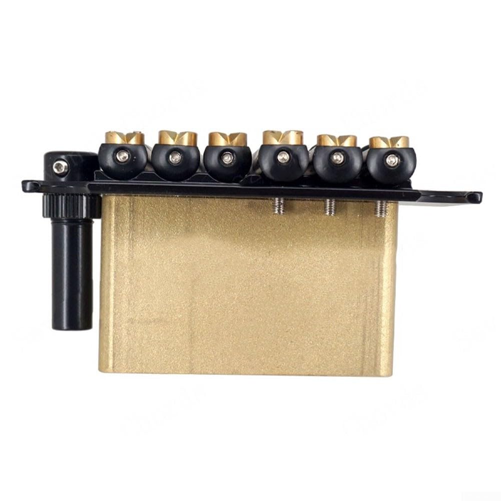 Juego de trémolo de puente de guitarra sin cabeza de metal con tornillos de cordal para reemplazo y reparación de piezas de guitarra eléctrica de 6 cuerdas