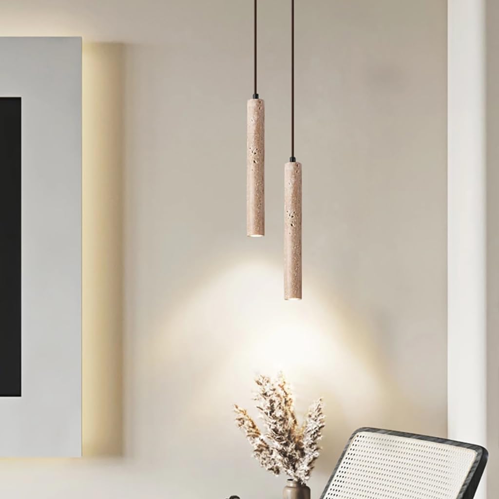 Retro Stil Pendelleuchten Gelbe Stein Pendelleuchten Kronleuchter Im Stil Wabi Sabi Dekorative Beleuchtung Pendellampe Verstellbare Pendelleuchte Für Schlafzimmer Flur Bar(2 Pack)
