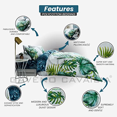 GC GAVENO CAVAILIA Tropical Leaf Duvet Covers Double, Printed Reversible Bedding Set, Ultra Soft Comforter Bed Set, Multi - Image 2