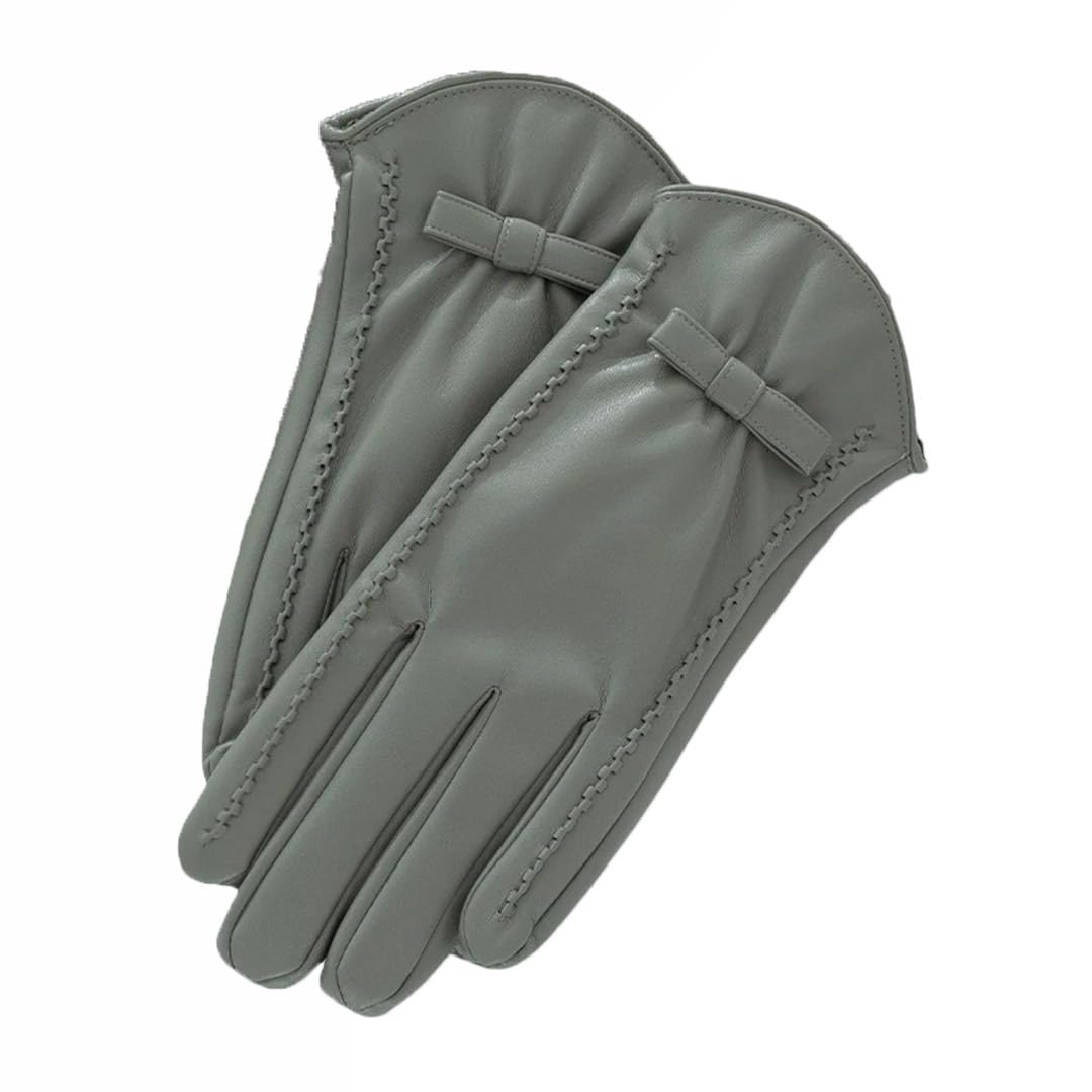 Guanti da donna in pelle a dita piene di moda invernali per ciclismo all'aperto spessi guanti caldi da guida