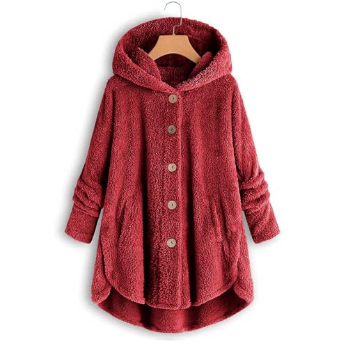 Girls Winter Hoodies Fuzzy Sherpa Hooded Jacket Button Cardigan Long Sleeve Outerwear Warm Fleece Sweaters Coat2
