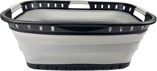 Miniatura 2 de SAMMART 44L (11.6 gallon) Collapsible Plastic Laundry Basket-Foldable Pop Up Storage Container-Portable Washing Tub-Space Saving Hamper, Water