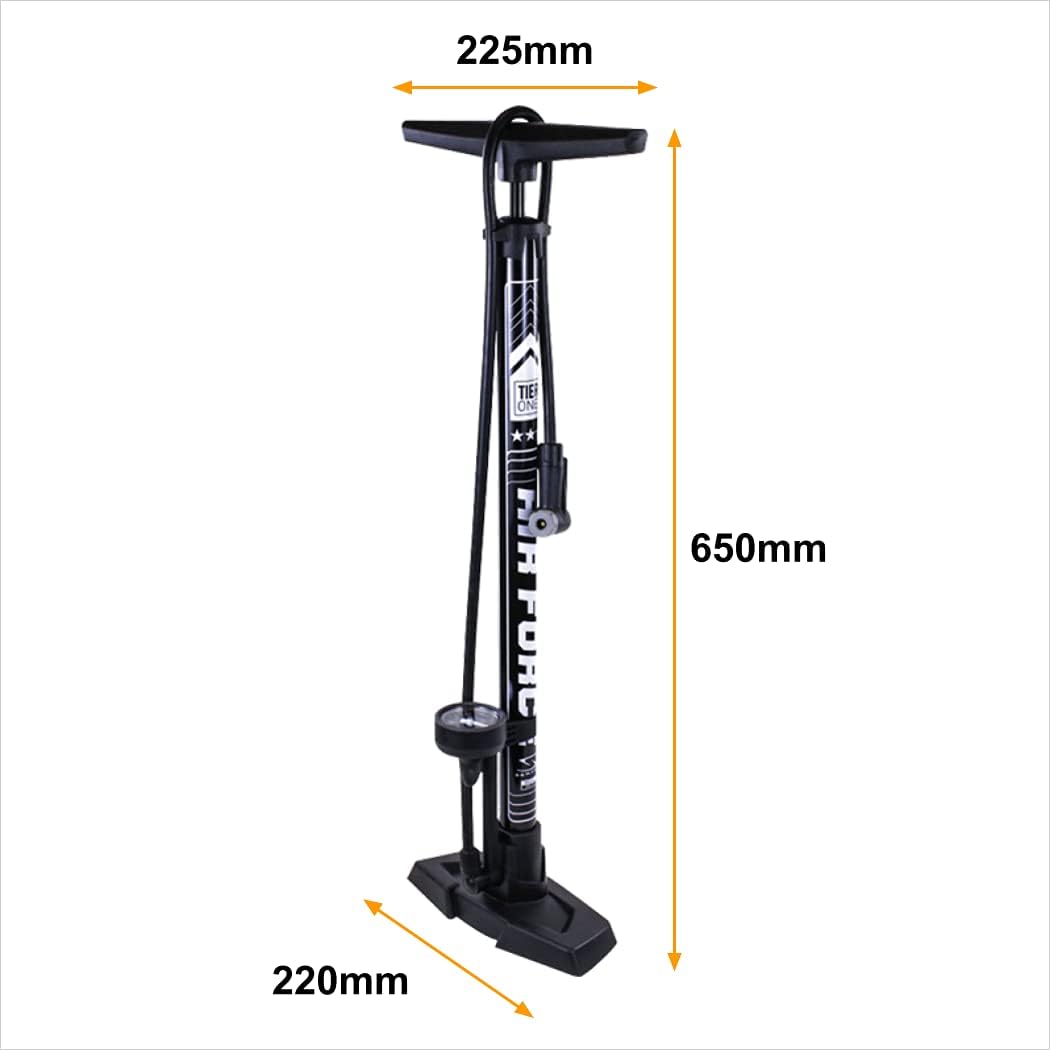 Serfas FP-200 AF-T1 Bicycle High Pressure Air Pump, Floor Pump with Air Gauge, Presta and Schrader Road Bike, MTB Cross Bike