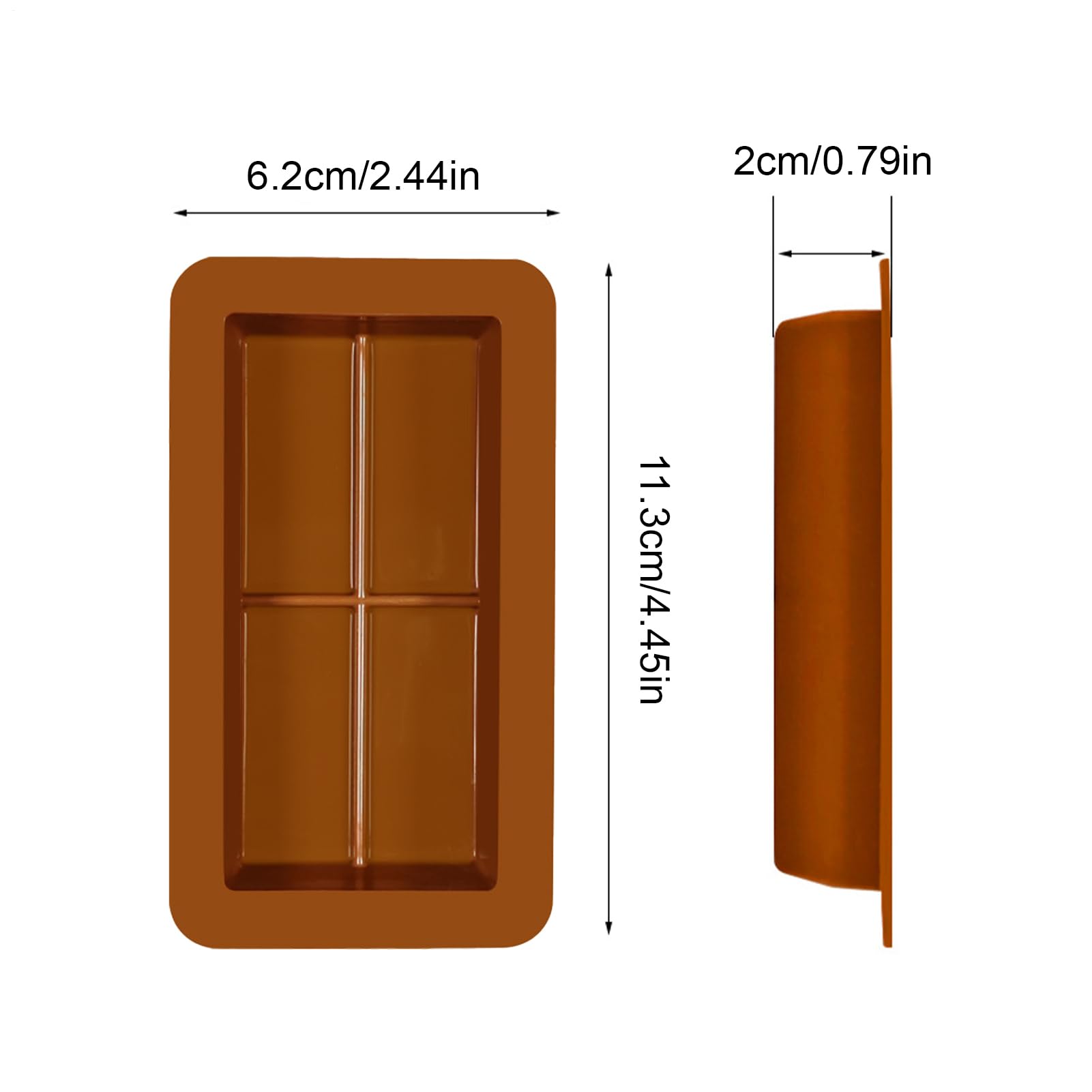Cioccolato In Silicone Resistenti Al Calore Antiaderenti Facile Sformatura | Forma Per Barrette Di Caramelle per Cottura al Forno e Preparazione Caramelle, Dolci Festivi, Casa, 2 Pezzi da