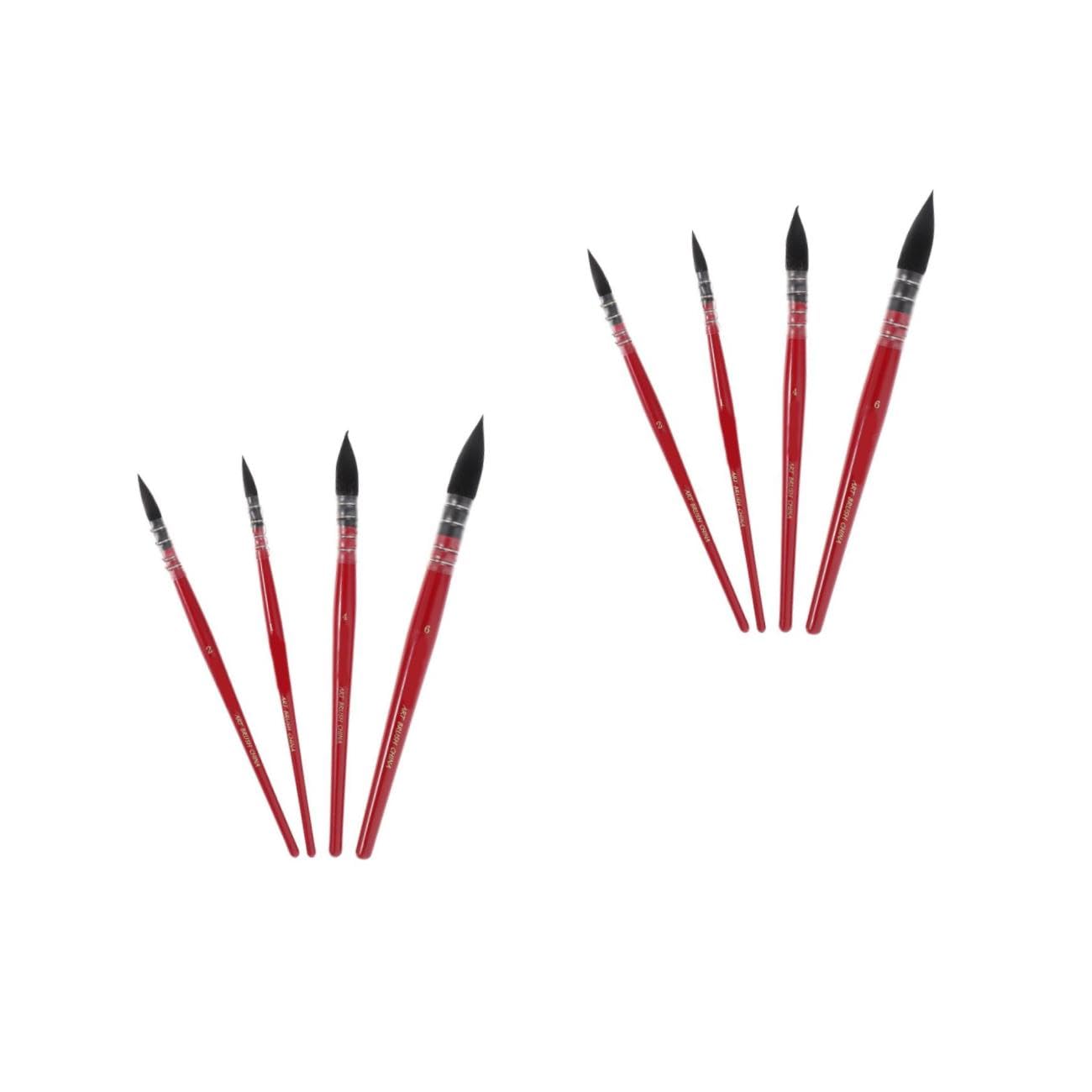 STOBOK 2 Juegos De Pinceles Acrílicos para Pintura Al Temple Pinceles para Artistas Pinceles De Punta Puntiaguda Superior