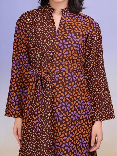 Image of PURVAJA Women's Mandarin Collar Cotton Blend Dress