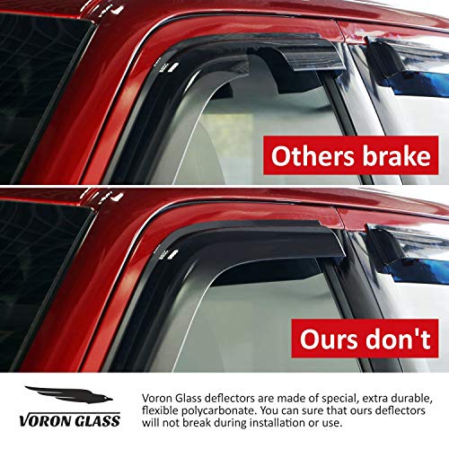 Voron Glass Extra Durable Wind Deflector For Sunroof Moon Roof 35.6", Car Accessories Top Window Visor Deflector Sun Shade Guard With Adhesive Tape, Universal Smoke Black - Sr11005 #TOP2