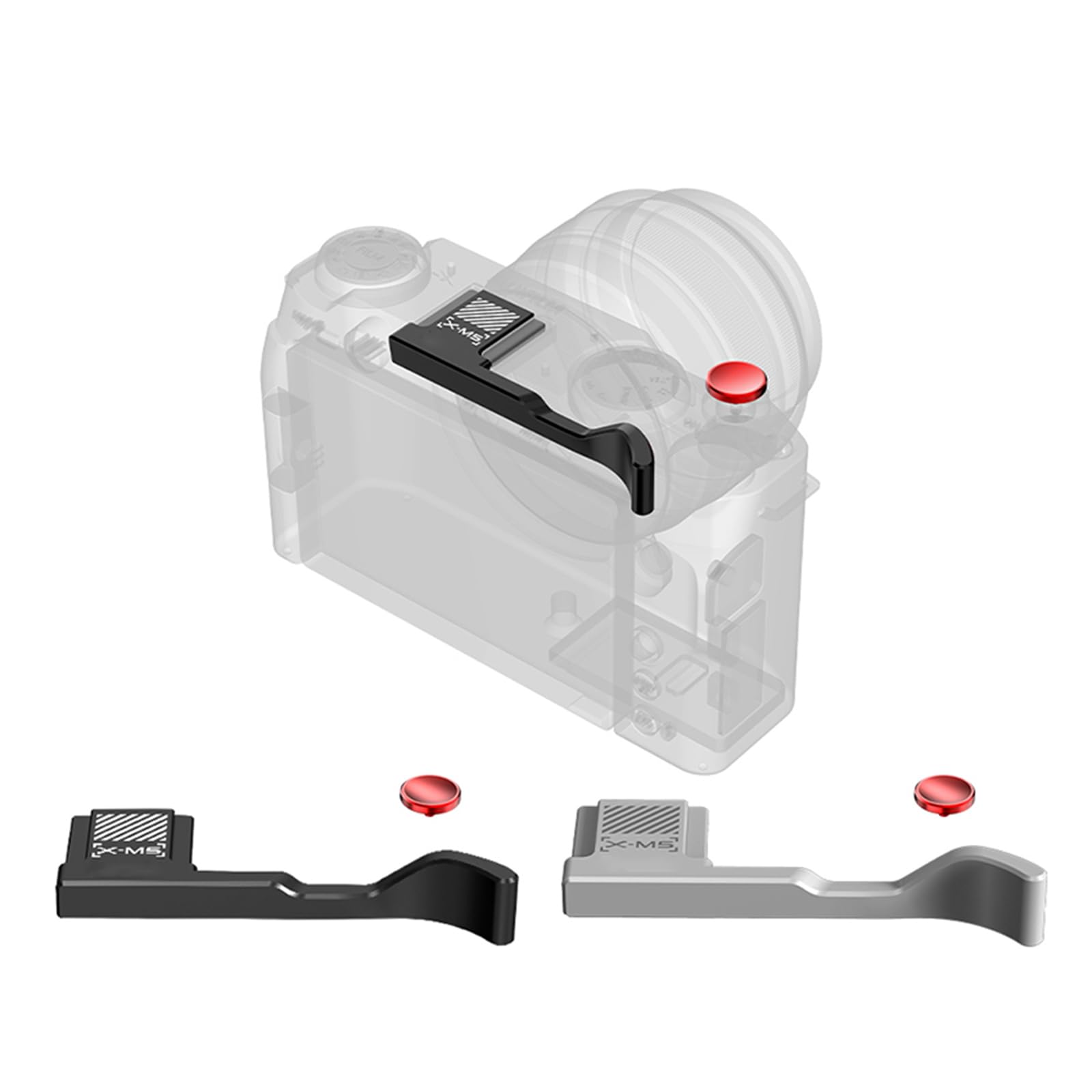 SZZCNOX XM5 Metal Thumb Grip for Fujifilm XM5 Camera, Thumb Up Rest Anti-Slip Grip with Hot Shoe Shutter Button Cover Protector for Fuji FUJIFILM X-M5 Camera, with Anti-Scratch Silicone Pad (Black)