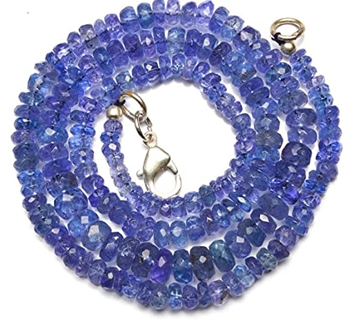 Tanzanite naturelle 4 à 6mm fil perles rondelles facettées pour création bijoux artisanaux
