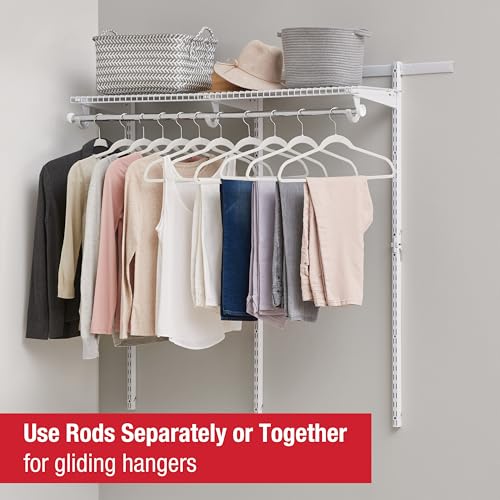 Rubbermaid Configurations Custom Closet Kit 2-4 Ft. Adjustable Metal Wire Shelving White Finish Expandable Organization System Hardware Included for Home Closet/Pantry/Laundry/Mudroom - Image 5