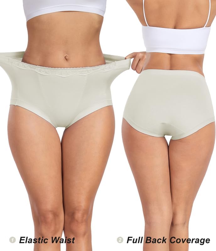 ANLIQI Underwear for Women Cotton High Waist Panties Soft Stretch Full Coverage Briefs Ladies Breathable Panties-Multi Pack - Image 2