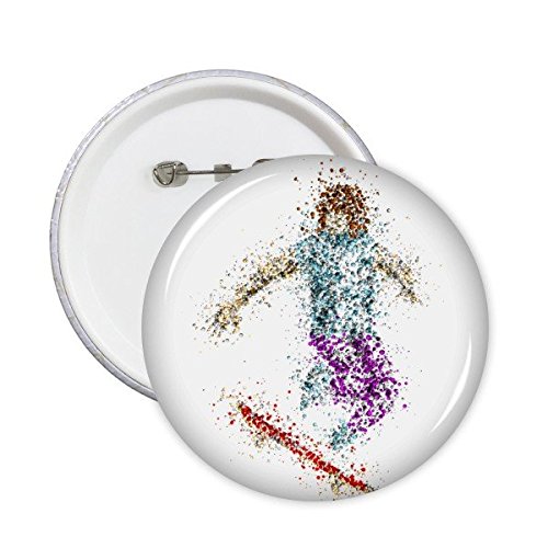 Badge bouton ski décoration vêtements idée cadeau sports d'hiver