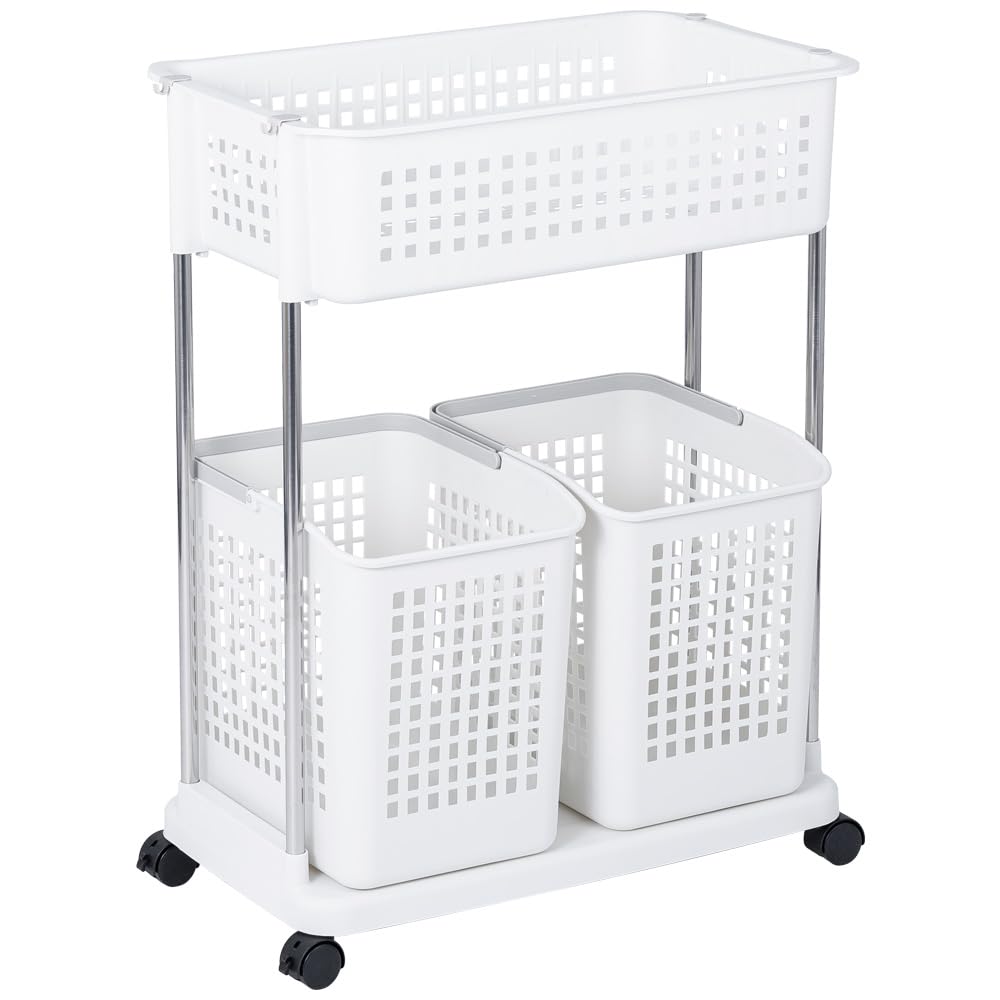 ラタン 収納カート 二段式 キャスター付き ラタン 収納カート 二段式