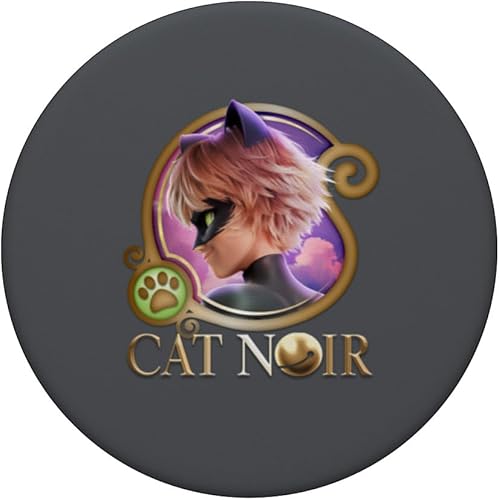 Miniatura 3 de Miraculous Ladybug The Movie Cat Noir Badge Gold PopSockets intercambiables PopGrip