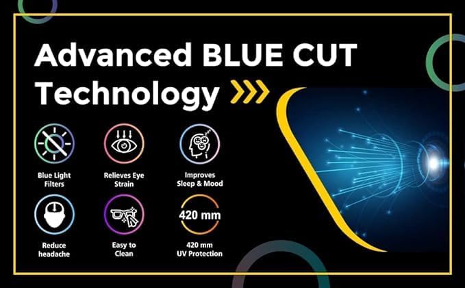 Image of LensKandy Bluecut Computer Glasses for Women | Anti-Eye Strain & UV Protection | | Stylish Medium Fit Eyewear for Digital Screens | Rectangular Frame | Lightweight & Comfortable