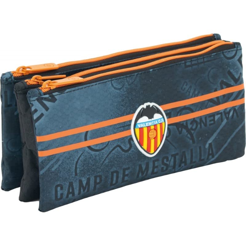 Valencia C.f - Portatodo Con 3 Bolsillos Independientes Separados Mediante Cremalleras 2023 . Antracita Y Naranja En Oferta Tandem Portatodo Tres Bolsillos Independientes Valencia C.f 2023 (Multicolor)