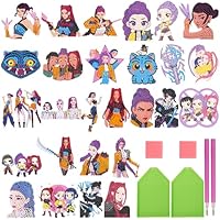 COQOYO Huntrix - Juego de pegatinas para niños, 27 unidades,