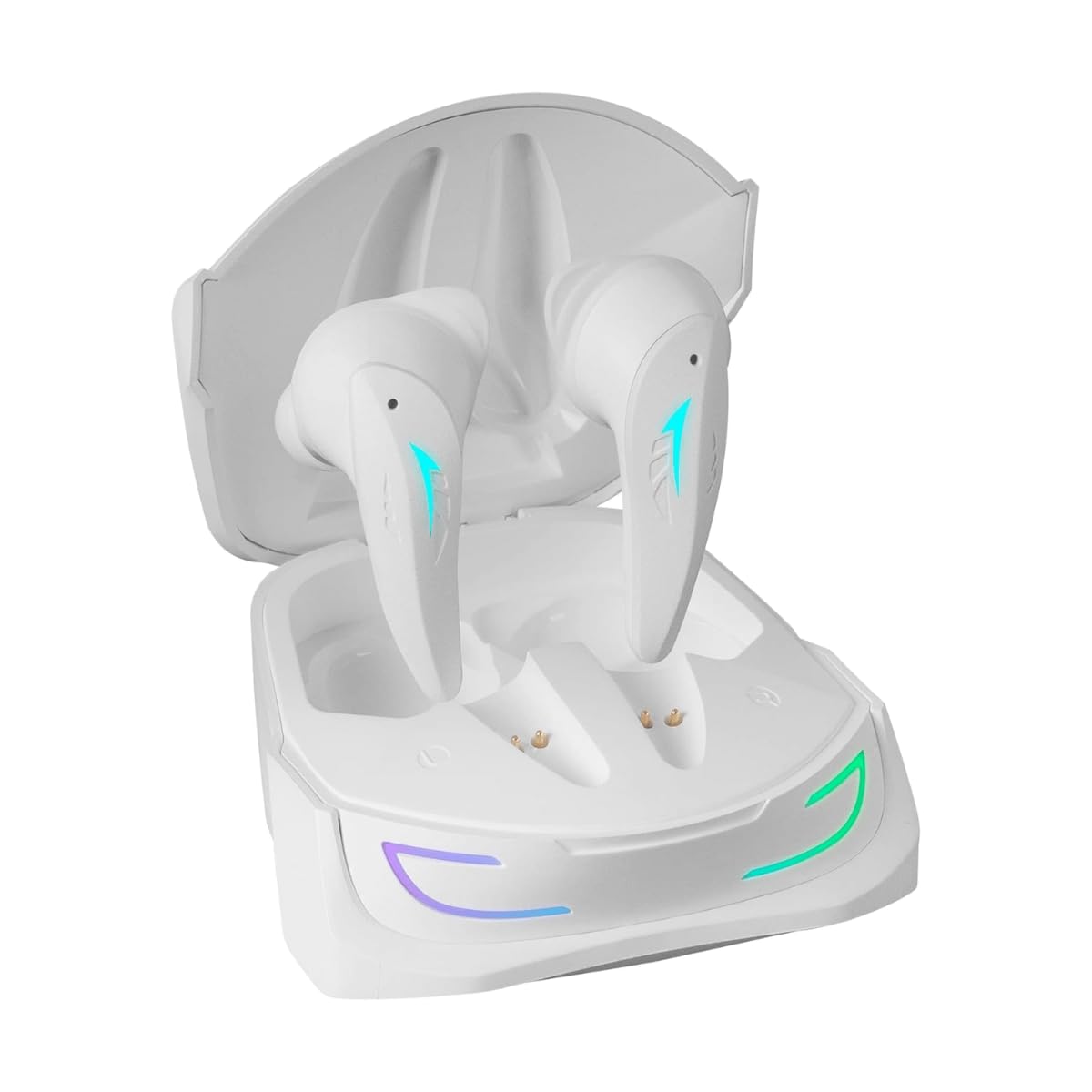 Mars Gaming MHI-ULTRA White, Cuffie Wireless Tws, Rgb Flow, Bluetooth 5.3, Tripla Cancellazione Del Rumore, Durata Della Batteria 24 Ore-image