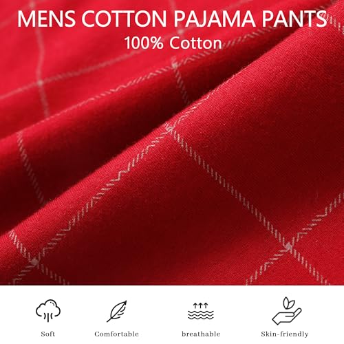 Image of Vulcanodon Mens Cotton Pajama Pants, Lightweight Sleep Pants for Men