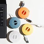 SITAKE 4PCS Cable Management, Retractable Portable Cord Organizer, 4 Colors Flexible Cable Organizer for Home Office Classroom (Round)