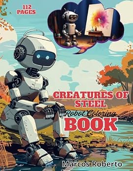 Paperback Creatures of Steel - Robot Coloring Book
