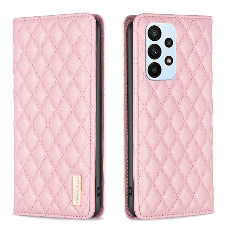 Étui Samsung Galaxy A22 5G rose portefeuille en cuir avec clapet magnétique anti-choc