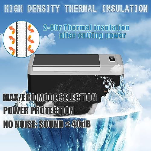 Image of SUNPIE 20 Quart Portable Car Refrigerator -7.6℉~50℉ 18L Car Fridge 35Mins Fast Cooling 12 volt electric cooler for Truck Sedan Camping Travel Boat