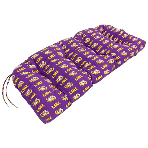 Image of College Covers Everything Comfy LSU Tigers Indoor Outdoor Settee Loveseat Bench Cushions
