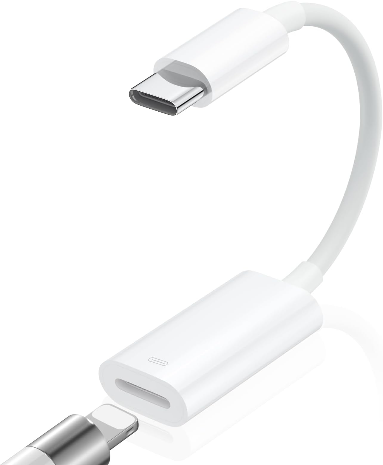 AXFEE 3-In-1 USB C To Lightn-ing Headphone Audio Adapter, Male Type-C To Female Lightn-ing Connector with Data and Charge Converter for Phone 15 Pro Max Plus, Pad Macbook Type-C Port Android Phone