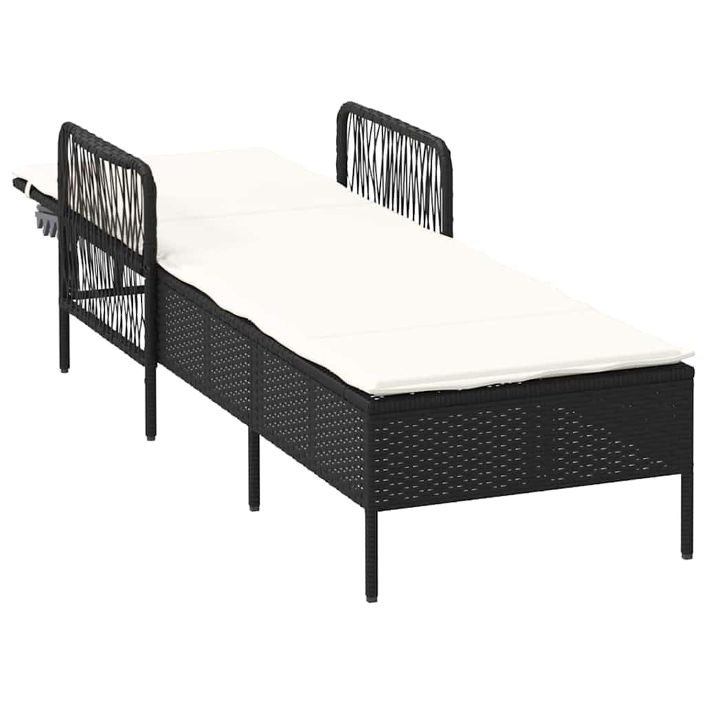 Tumbona de jardín (55 x 200 x 92 cm, polirotino, chaise longue de jardín, respaldo ajustable, baño de sol, muebles para playa, terraza, balcón