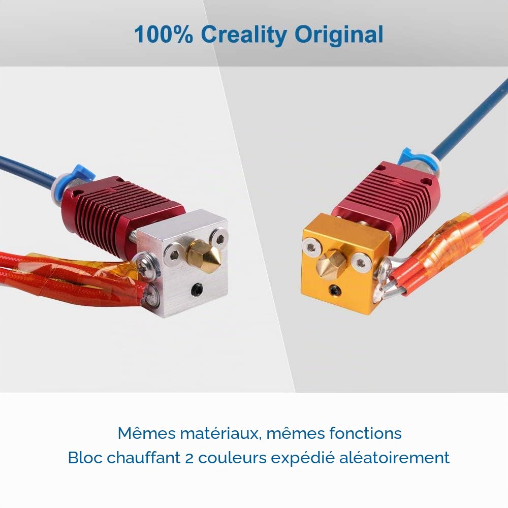 Sovol Creality Ender 3 Hotend Upgrade MK8 Extrudeuse Hotend 24V vec Capricorn Bowden PTFE Tube, Housse en Silicone* 3, 0,4 mm Buse* 3 pour Ender 3/Ender 3 Pro/Ender 3 V2