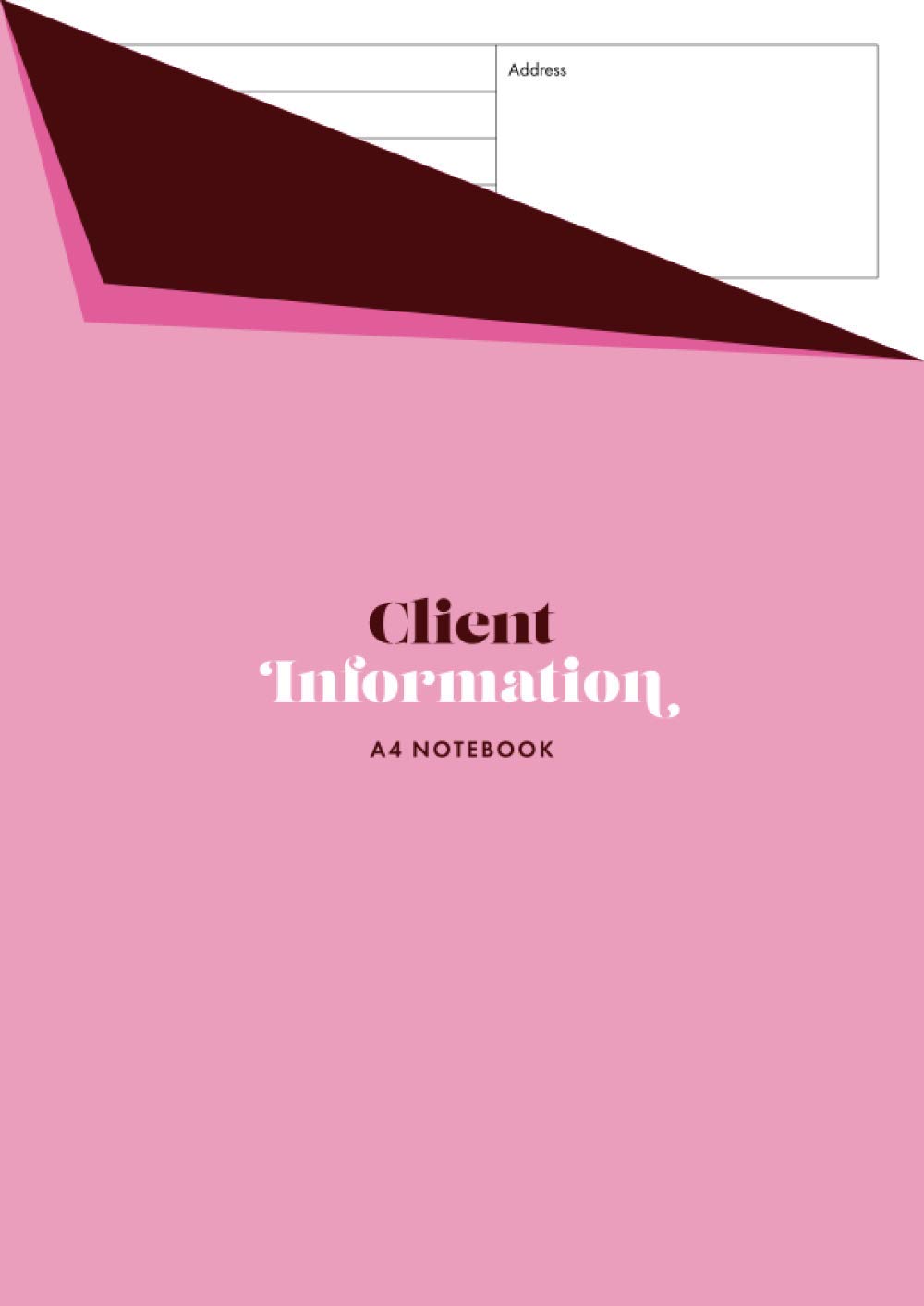Client Information A4 Notebook: Large Customer Record Book to Record / Log Details / Data of 100 Clients | Pink Cover