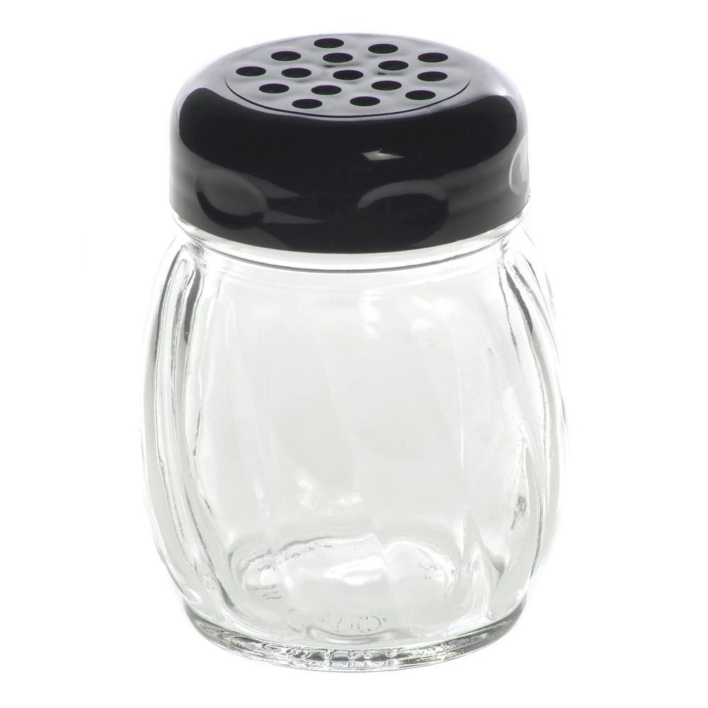 Cheese Shaker by Tablecraft – 6.0 fluid_ounces, Glass, Black, Model 260BK