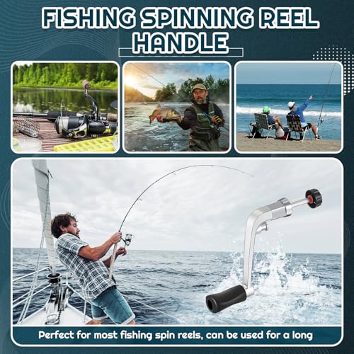 MorningRo 4 Pcs Fishing Reel Handle Crank Rotary Knob Power Handle for Spinning Reel Replacement Grip Parts,Middle Size Type 1000-4000 (Classic)