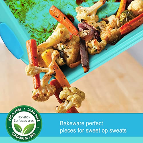 Cookie Sheets For Baking, Nonstick Oven Pan Set Of 3 With Wide Edge, Half/Jelly Roll/Quarter Baking Tray, Dishwasher Safe Easy Clean For Kitchen Oven Pan Bakeware Set, Cooking, Roasting Sets #TOP5