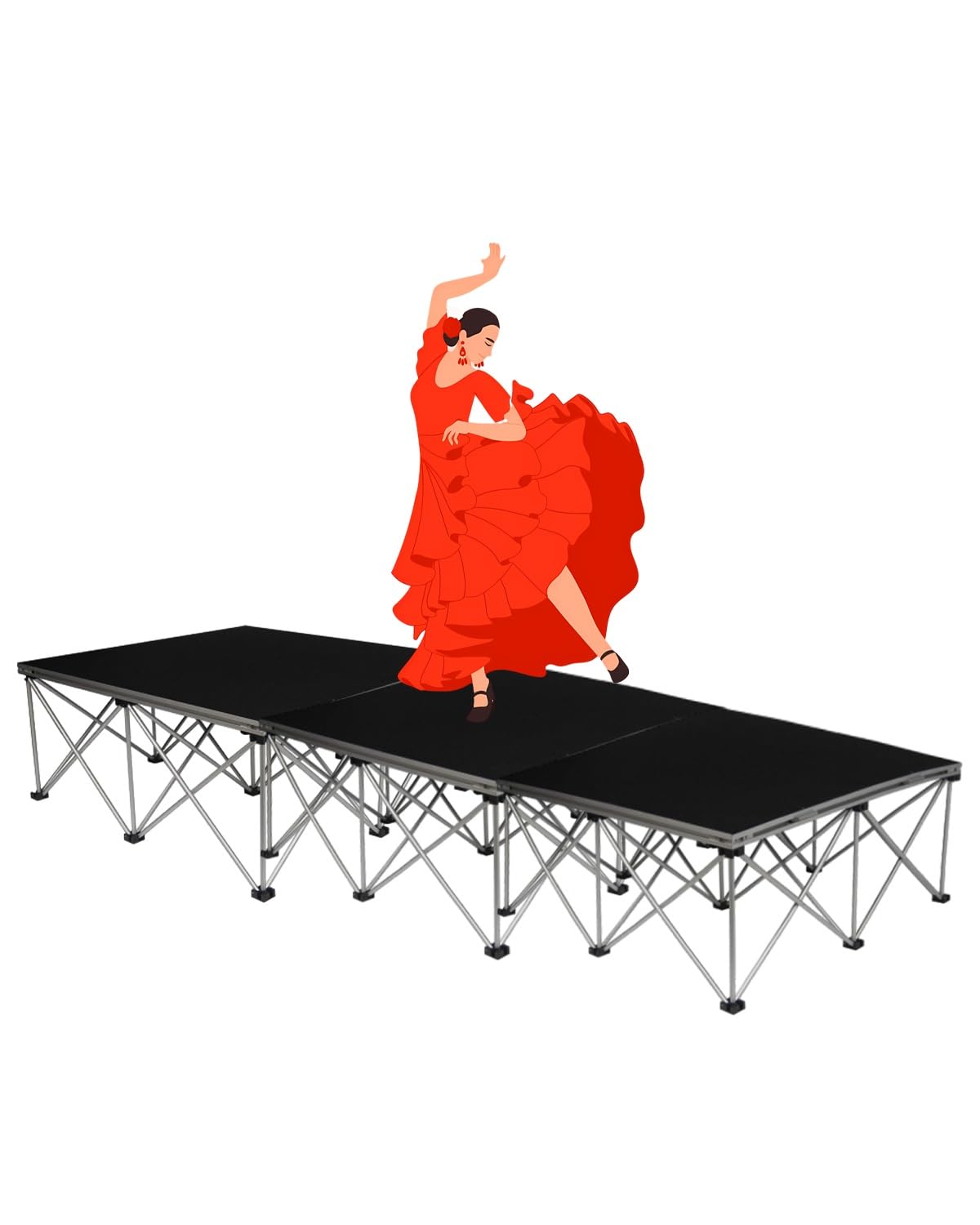 Piattaforma portatile pieghevole per palcoscenico – Riser resistente per teatro e teatro per bambini