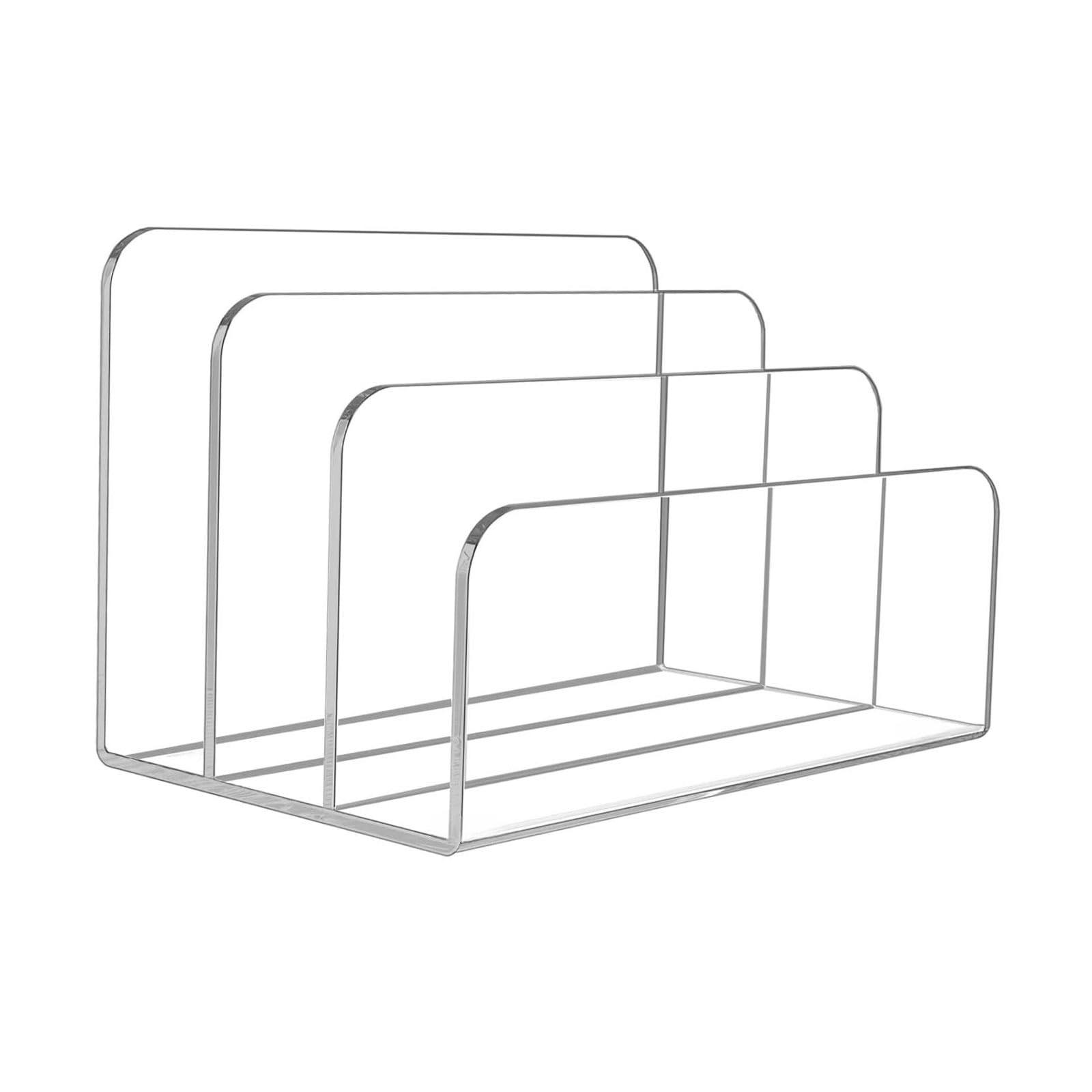 Convenient Acrylic Mail Sorter With 3 Slots Elegant Acrylic Mail Portable Mail Storage Container Storage Rack