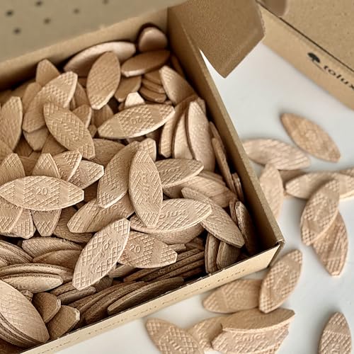 Tolux Flachdübel Größe 10, Packung mit 1000 Stück, Lamello Dübel, Kompatibel mit Lamellofräse, Hochwertige Buchenholzdübel für Schreiner und Heimwerkerprojekte