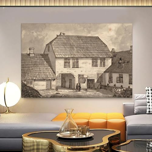 Œuvre d'art traditionnelle J.C. Dahl pour mur vide de chambre