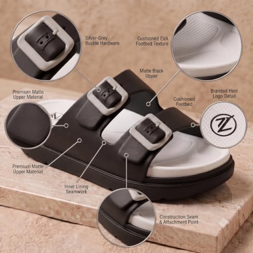 Image of ZELYA Men's Double Buckle Comfort Slide Sandals