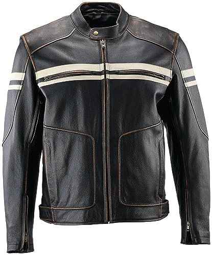 94385 River Road - Hoodlum Vintage Leather Jacket Black - XL