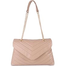 Women Shoulder Bag, Fashionable Quilted Vegan leather Crossbody Purses with Adjustable Chain Designer Purses
