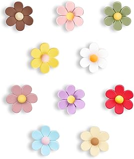 Fridge Magnets - 3D Flower 10 Colors Strong Magnets, Small Mini Magnets for Whiteboard, Kitchen, School,Classroom,Locker & Crafts - Cute Decorative Heavy Duty Refrigerator Magnet (10Pcs, Small)