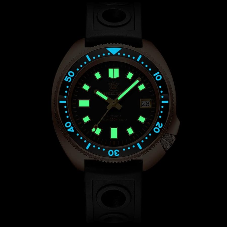 Amazon | STEELDIVE メンズ腕時計, 自動巻き時計 ブロンズ スポーツ