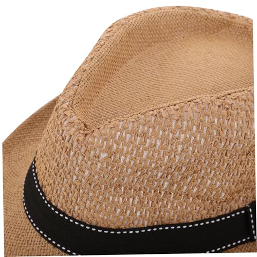 Straw Hat for Boys and Classic Design Breathable Summer Sun Protection for Outdoor Adventures and Everyday Wear Chocolate3