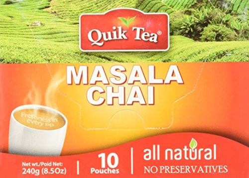 Quik Tea Masala Spiced Chai - 10 Pouches (Pack of 3 for a Total of 30 Pouches)